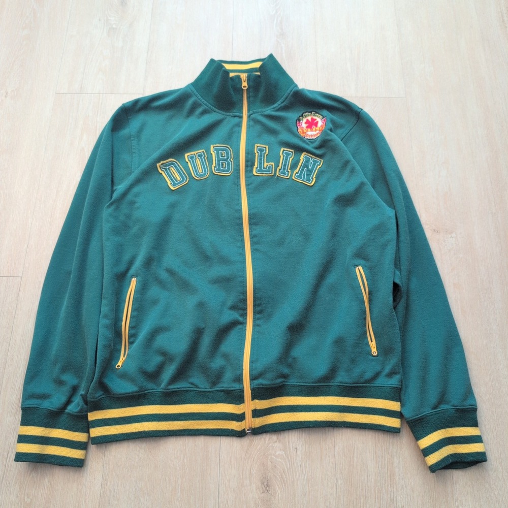 VTG Zero Tolerance Mens Dublin Track Jacket Green Full Zip Sweatshirt Ireland